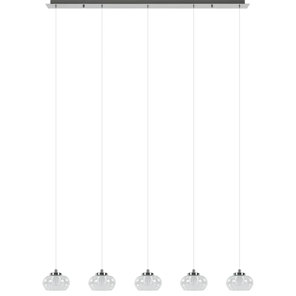 Straluma 5-Lichts hanglamp chroom met helder glas en dimbaar LED> Hanglampen|Eettafellampen