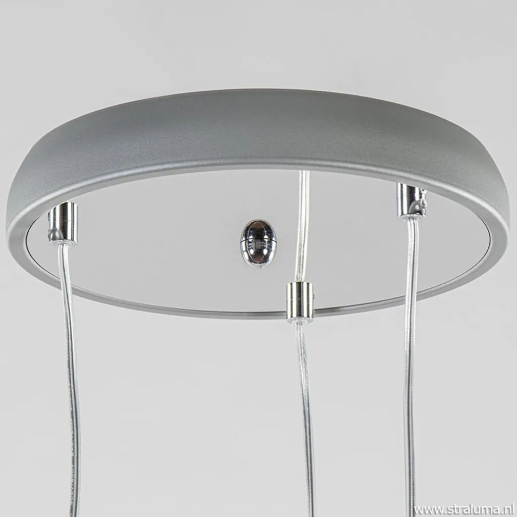 Straluma 3-Lichts hanglamp chroom met smokey glazen kappen> Pearl|Pendel Lampen