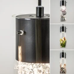 Straluma 5-Lichts hanglamp cilinder helder glas met zwart><noscript><img width=