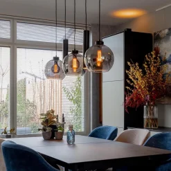 Straluma 5-Lichts hanglamp cilinders en smoke glas></noscript> Hanglampen|Eettafellampen