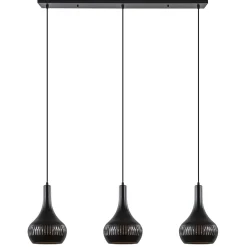 Straluma 3-Lichts hanglamp kegels mat zwart met goud> Eettafellampen|Keukenverlichting