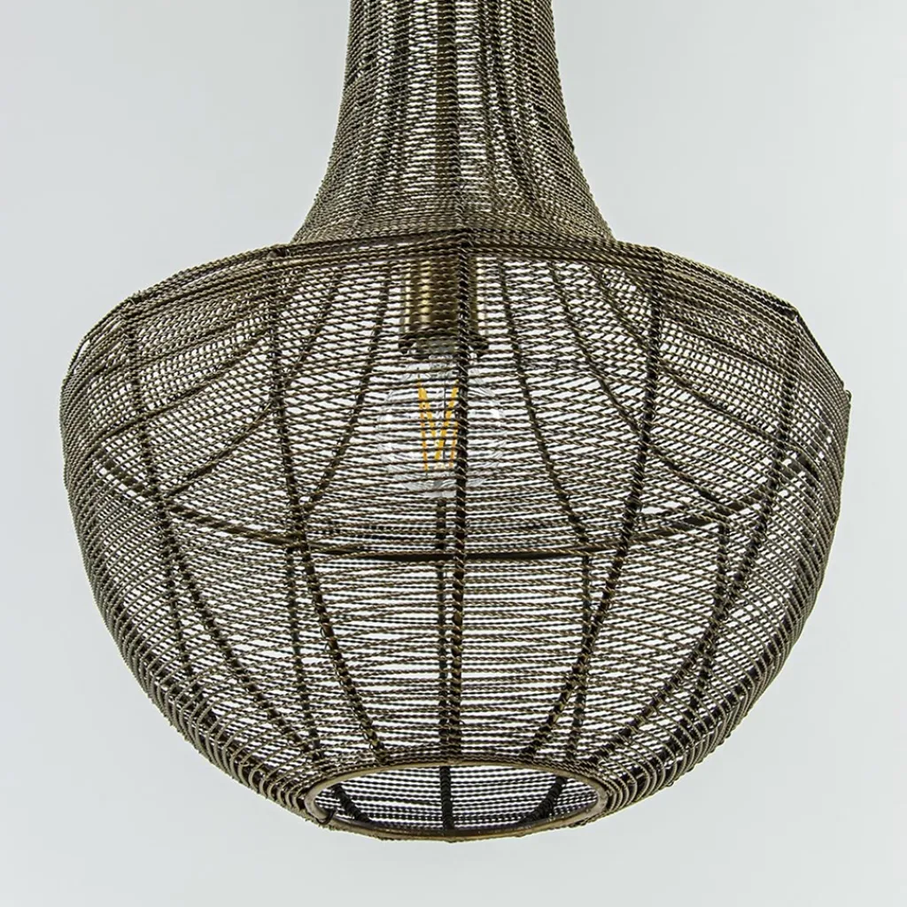 Straluma 2-Lichts hanglamp Khedira mat zwart/brons> Eettafellampen|Draadlampen