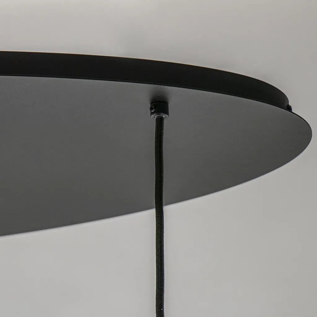 Straluma 5-Lichts hanglamp ovaal mat zwart met titanium glas> Eettafellampen|Keukenverlichting