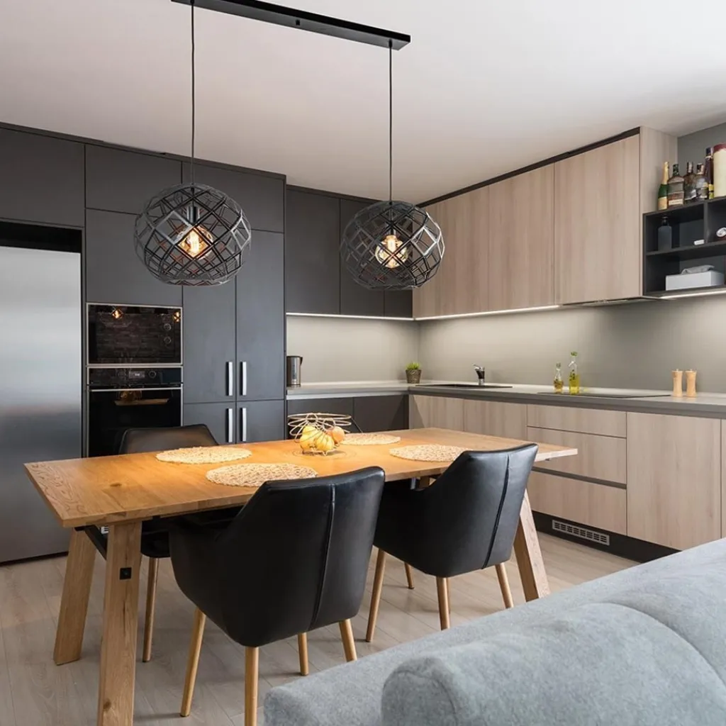 Straluma 2-Lichts hanglamp Scandinavisch/landelijk mat zwart> Eettafellampen|Keukenverlichting