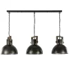 Straluma 3-Lichts hanglamp Shelly landelijk metaal met hout> Eettafellampen|Light and Living