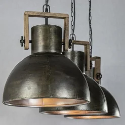 Straluma 3-Lichts hanglamp Shelly landelijk metaal met hout><noscript><img width=