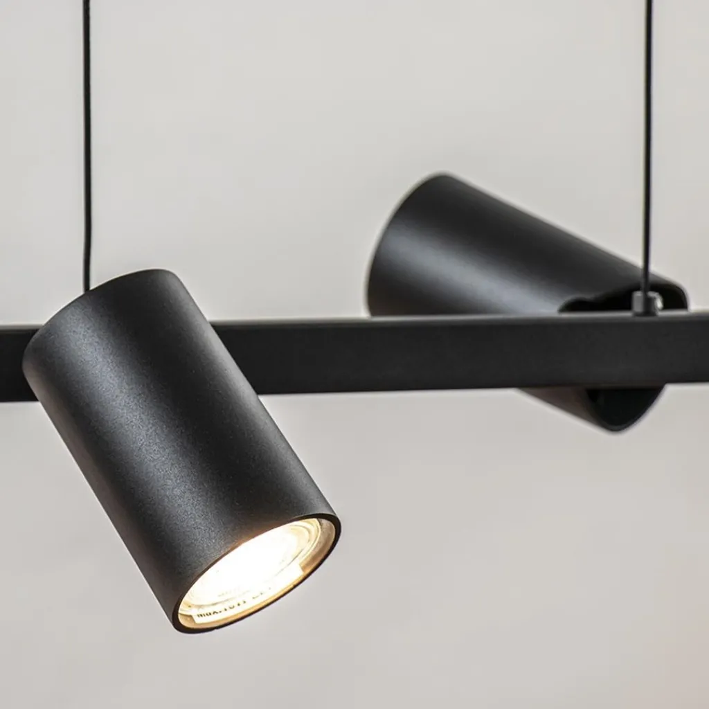 Straluma 6-Lichts hanglamp spots verstelbaar zwart> Eettafellampen|Keukenverlichting