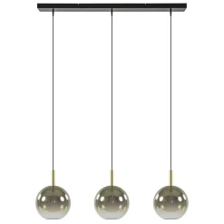 Straluma 3-Lichts LED eettafelhanglamp met gold fading glas> Hanglampen|Eettafellampen