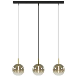 Straluma 3-Lichts LED eettafelhanglamp met gold fading glas> Hanglampen|Eettafellampen