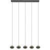 Straluma 5-Lichts LED eettafelhanglamp zwart met champagne glas> Hanglampen|Eettafellampen