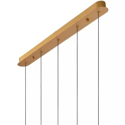 Straluma 5-Lichts LED eettafelhanglamp goud met glas><noscript><img width=