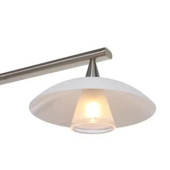 Straluma 4-Lichts LED hanglamp staal met witte schotels dimbaar></noscript> Hanglampen|Eettafellampen