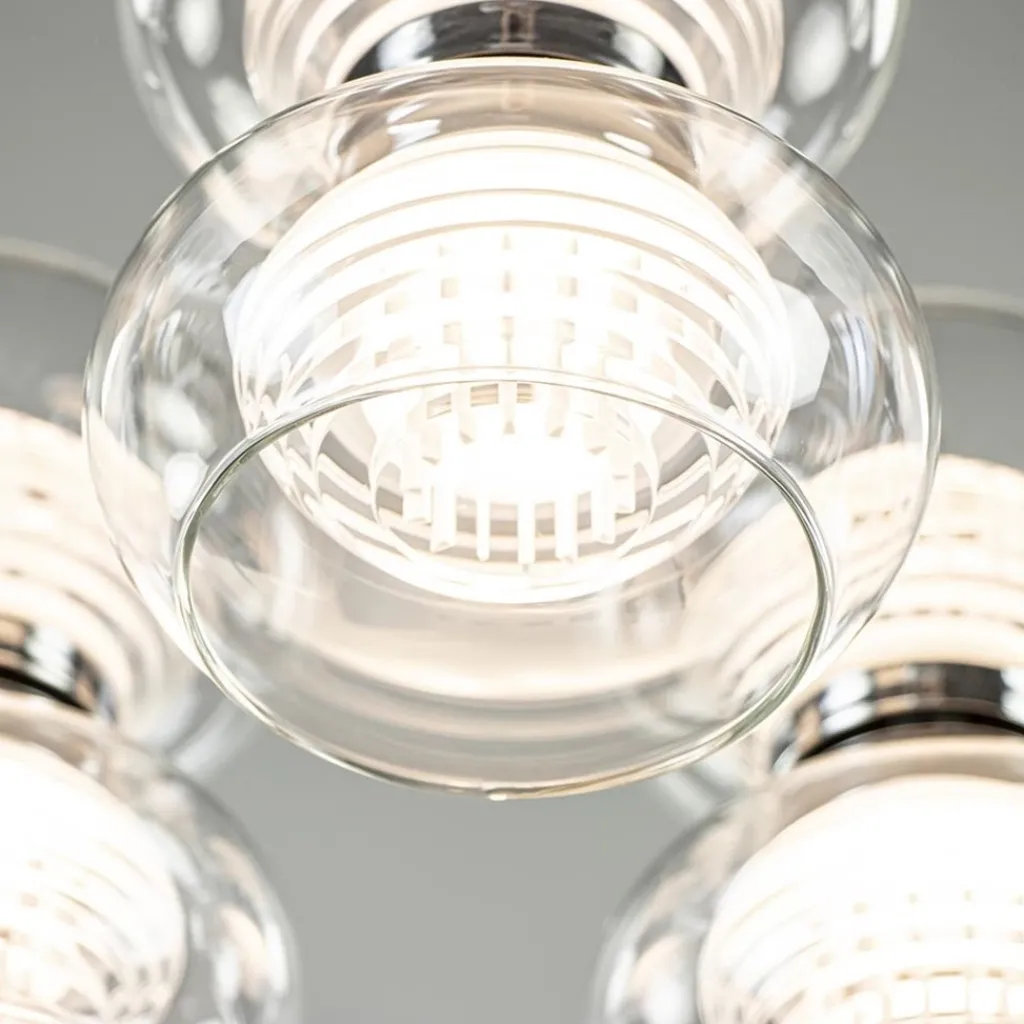 Straluma 3-Lichts LED plafondlamp chroom met helder glas> Plafondlampen|Halverlichting