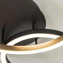 Straluma 3-Lichts LED plafondlamp zwart/goud 3-standen dimbaar></noscript> Plafondlampen|LED Plafondlampen