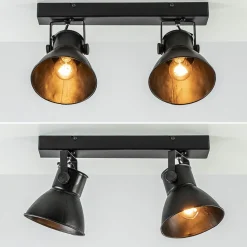 Straluma 2-Lichts metalen plafondlamp Eliano mat zwart> Light and Living|Keukenverlichting
