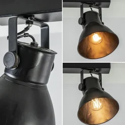Straluma 2-Lichts metalen plafondlamp Eliano mat zwart><noscript><img width=