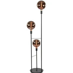 Straluma 3-Lichts moderne vloerlamp mat zwart exclusief lichtbron> Woonkamerlampen|Vloerlampen