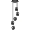 Straluma 5-Lichts ronde hanglamp zwart met smokey glas> Videverlichting|Pendel Lampen