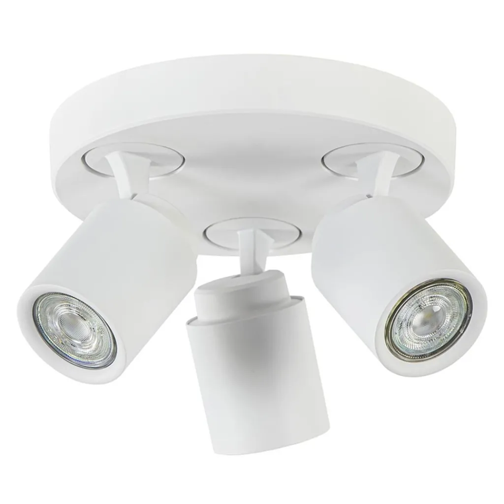 Straluma 3-Lichts ronde plafondspot wit verstelbaar> Opbouwspots|Woonkamerlampen