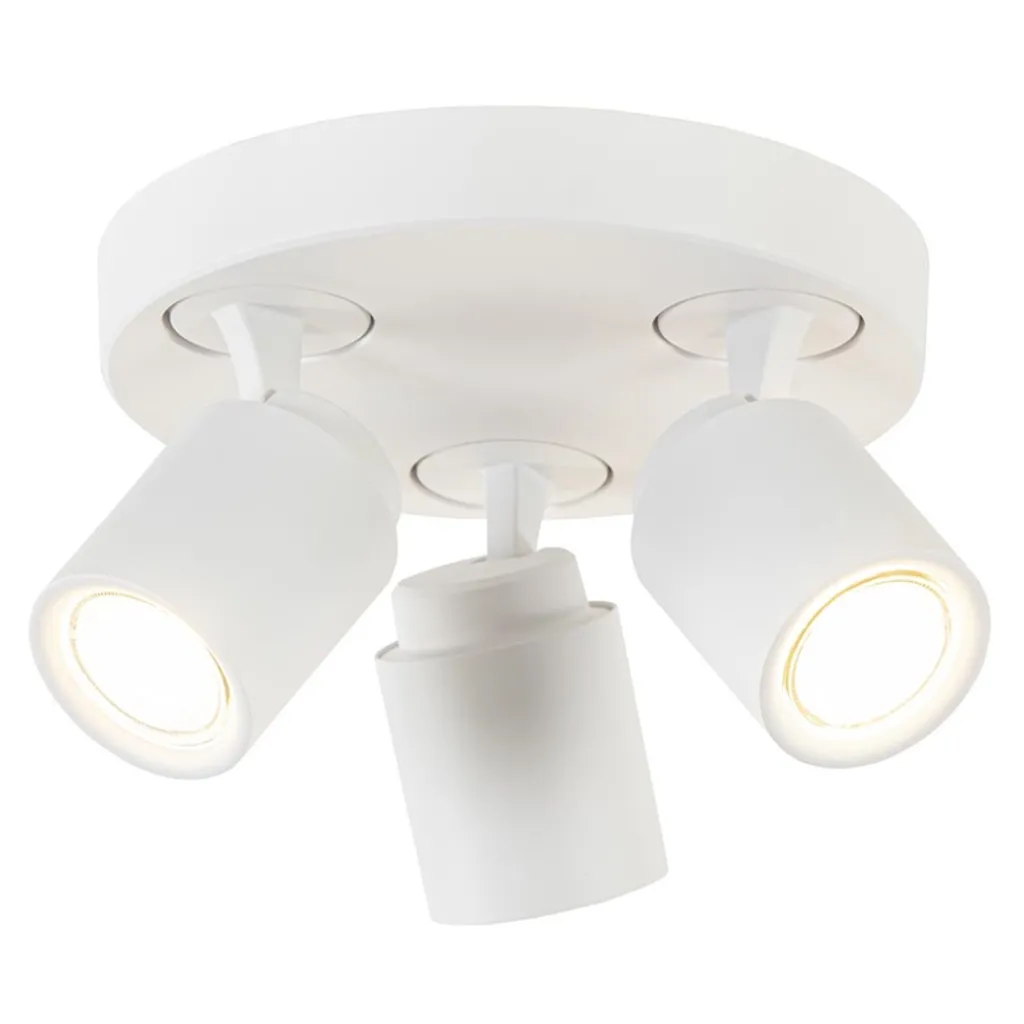 Straluma 3-Lichts ronde plafondspot wit verstelbaar> Opbouwspots|Woonkamerlampen