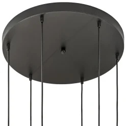 Straluma 6-Lichts vide hanglamp smoke glas met reliëf><noscript><img width=