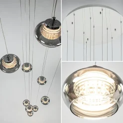 Straluma 10-Lichts videlamp chroom/smoke glas inclusief dimbaar LED><noscript><img width=