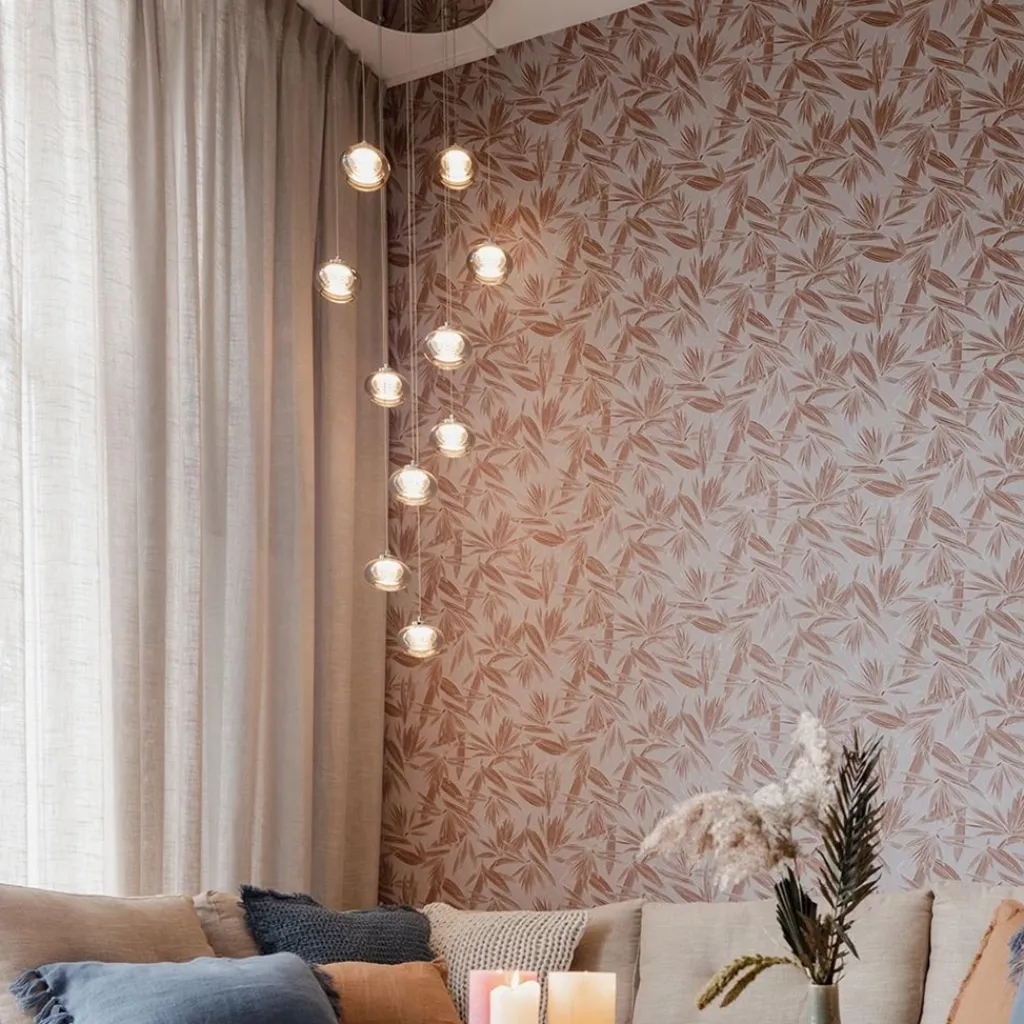 Straluma 10-Lichts videlamp chroom/smoke glas inclusief dimbaar LED> Hanglampen|Videverlichting