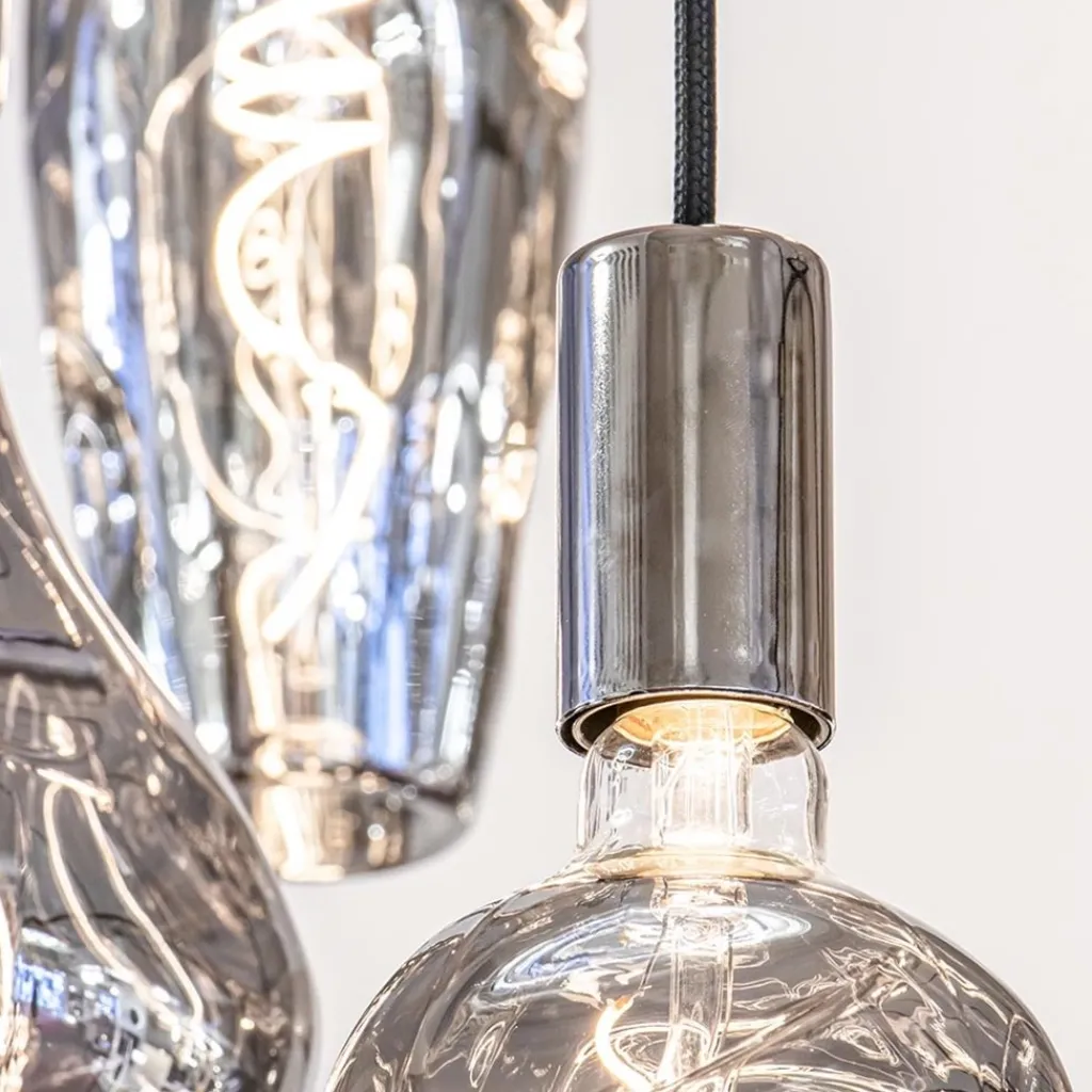 Straluma 12-Lichts videlamp silverleaf met chroom excl lichtbronnen> Hanglampen|Videverlichting