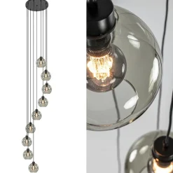 Straluma 9-Lichts videlamp zwart met smoke glazen kappen><noscript><img width=