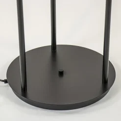 Straluma 3-Lichts vloerlamp mat zwart met amber glazen bollen><noscript><img width=