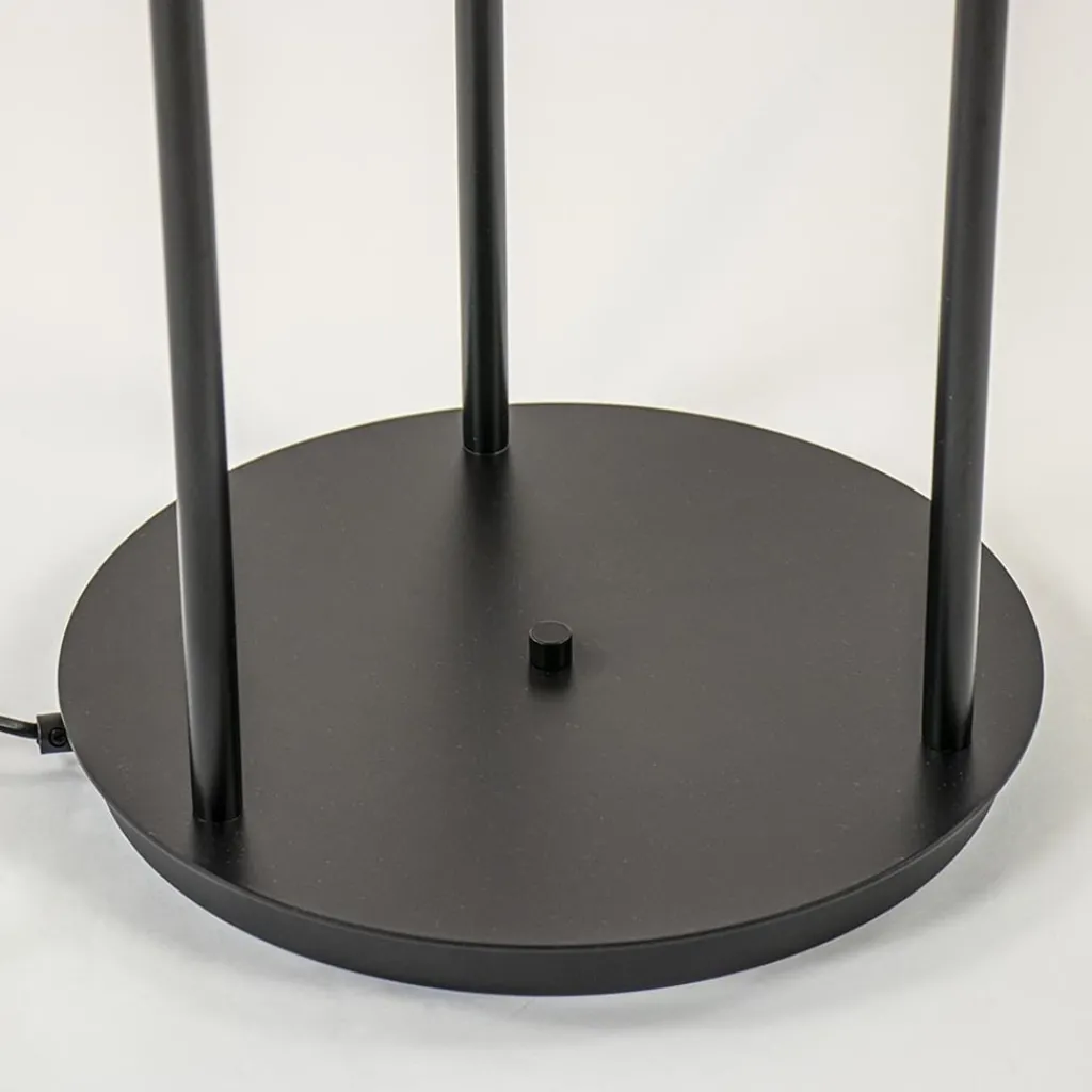 Straluma 3-Lichts vloerlamp mat zwart met amber glazen bollen> Vloerlampen|Klassieke Verlichting