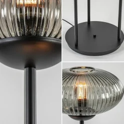 Straluma 3-Lichts vloerlamp met smoke glazen kappen reliëf></noscript> Vloerlampen|Luxe Verlichting