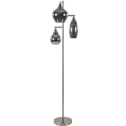 Straluma 3-Lichts vloerlamp nikkel met smoke glazen kappen dimbaar> Vloerlampen|Luxe Verlichting