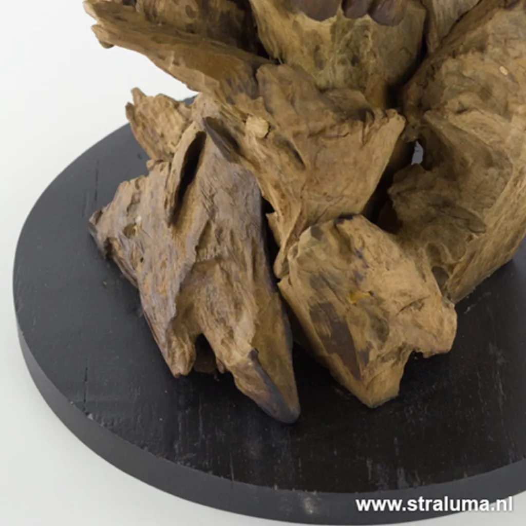 Straluma Light & Living lampvoet hout + zwart> Lampenvoeten|Light and Living