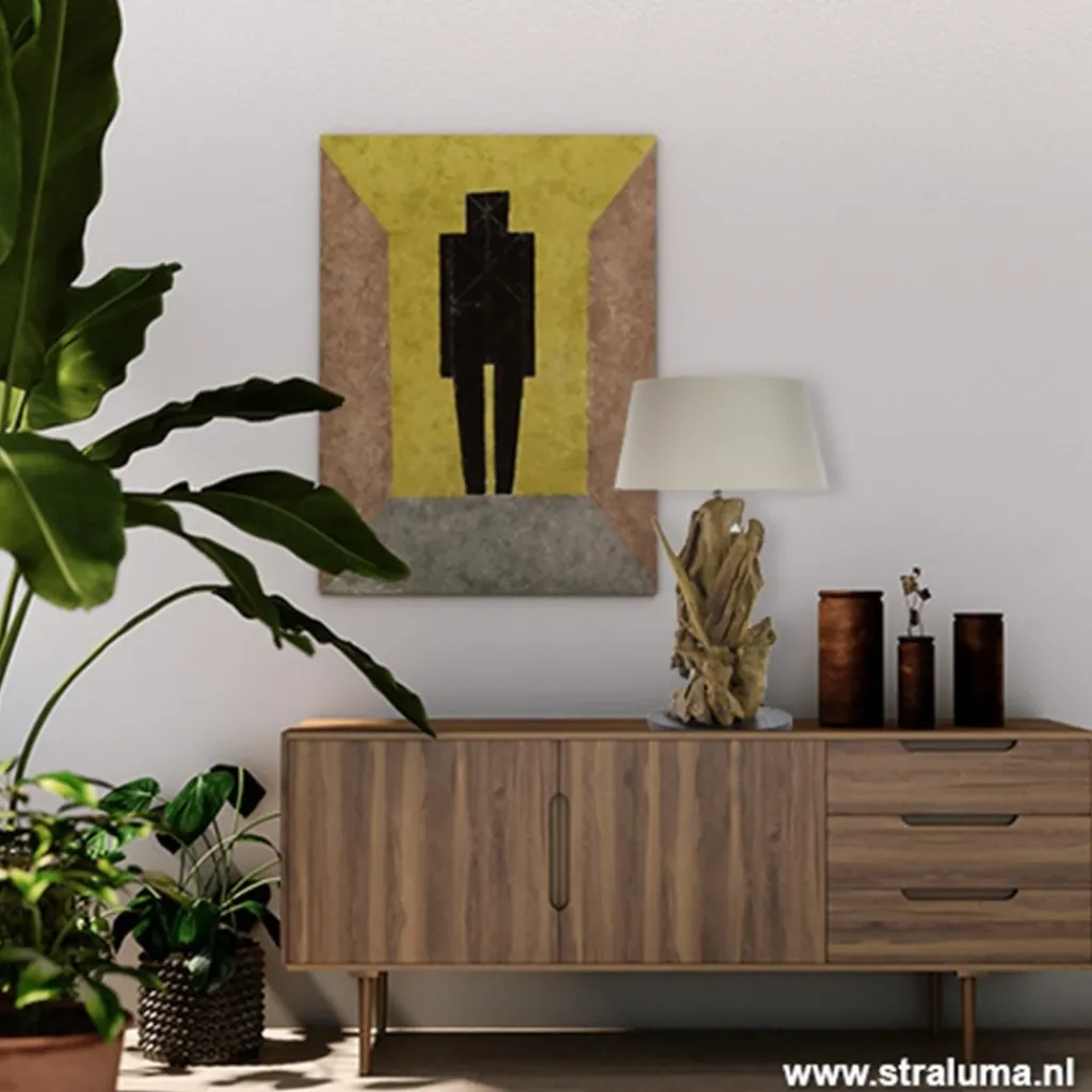 Straluma Light & Living lampvoet hout + zwart> Lampenvoeten|Light and Living