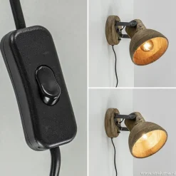 Straluma Light & Living wandlamp Ilanio hout met metaal><noscript><img width=