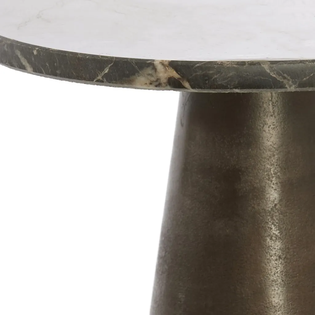 Straluma Light and Living bijzettafel Ynez bruin marmer 36x51 cm> Light and Living|Bijzettafels