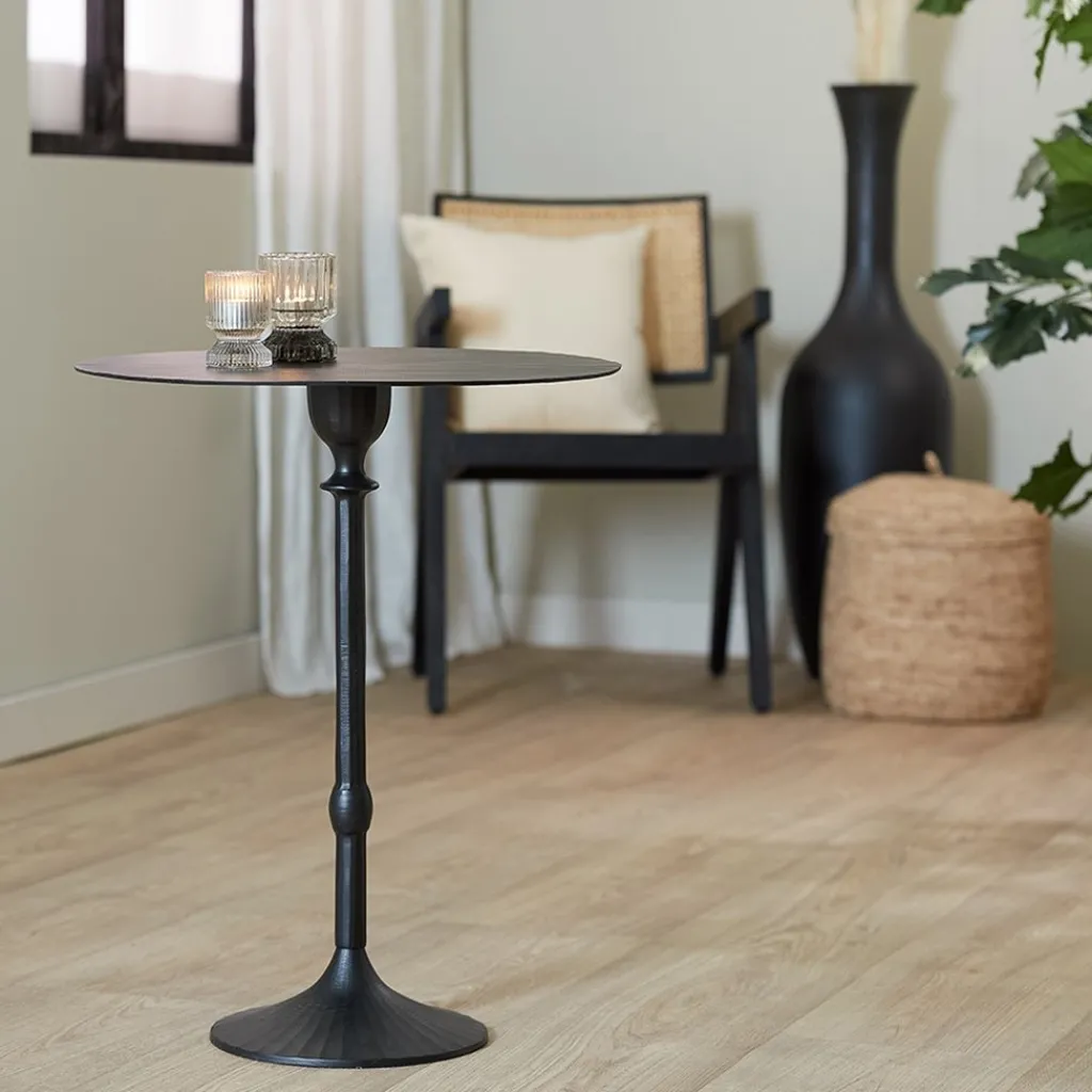 Straluma Light and Living bijzettafel Janna 50x60 cm mat zwart> Light and Living|Bijzettafels