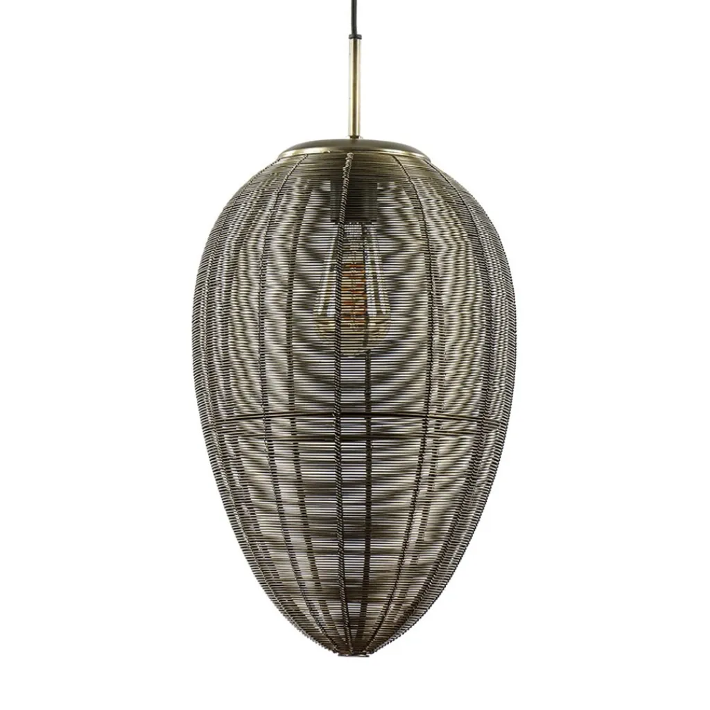 Straluma Light and Living hanglamp Yaelle antiek brons met zwart> Draadlampen|Light and Living