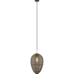 Straluma Light and Living hanglamp Yaelle antiek brons met zwart> Draadlampen|Light and Living
