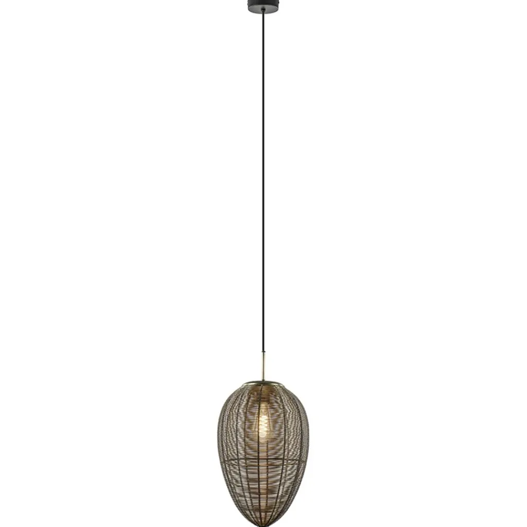 Straluma Light and Living hanglamp Yaelle antiek brons met zwart> Draadlampen|Light and Living