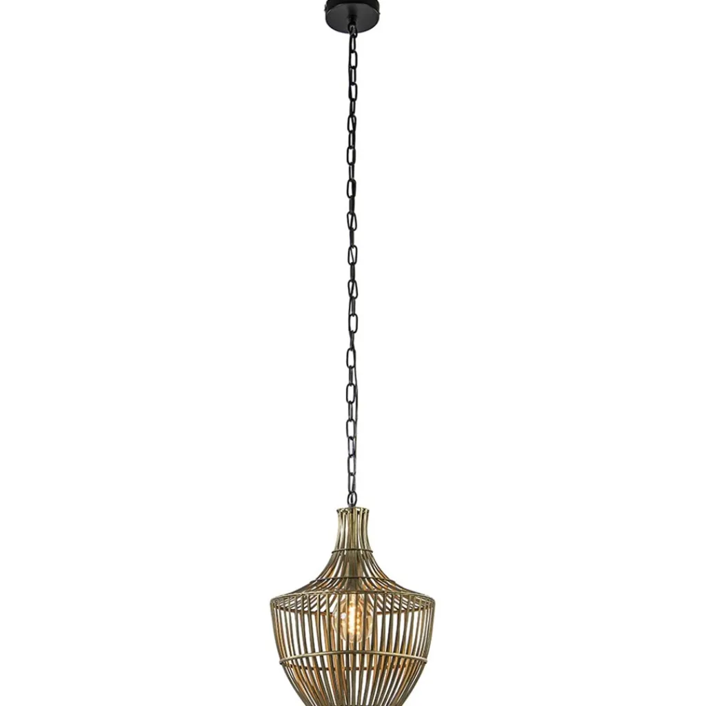Straluma Light and Living hanglamp Stella antiek brons met zwart> Light and Living|Keukenverlichting
