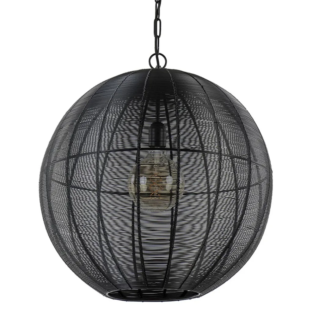 Straluma Light and Living hanglamp Amarah rond mat zwart> Eettafellampen|Draadlampen