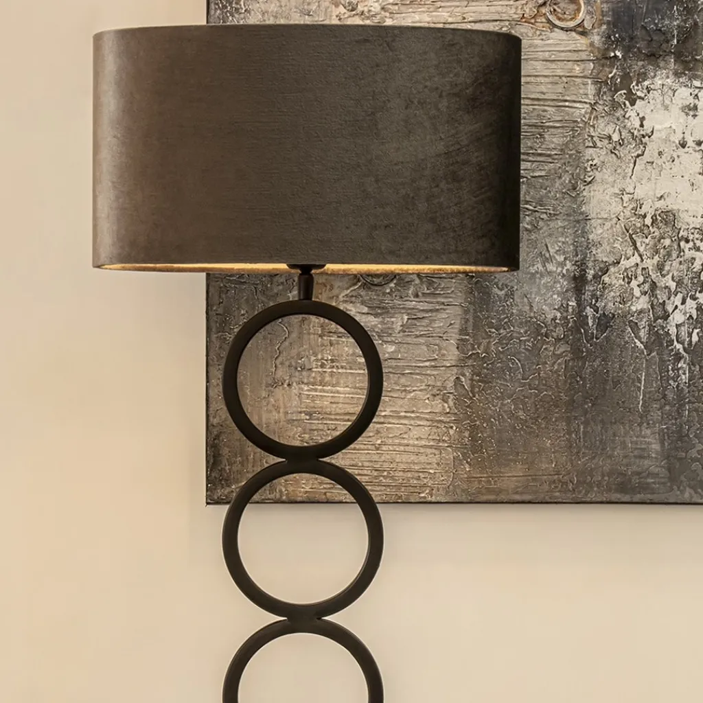 Straluma Light and Living Lampvoet Stelios mat zwart> Lampenvoeten|Light and Living