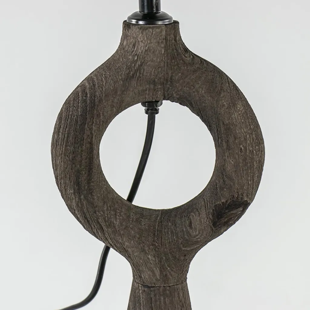 Straluma Light and Living lampvoet Sabuli donker bruin hout> Tafellampen|Lampenvoeten