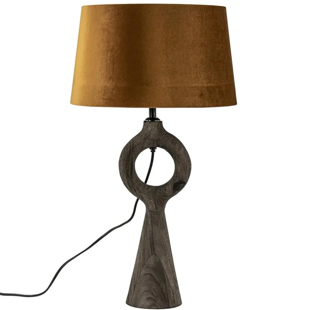Straluma Light and Living lampvoet Sabuli donker bruin hout> Tafellampen|Lampenvoeten