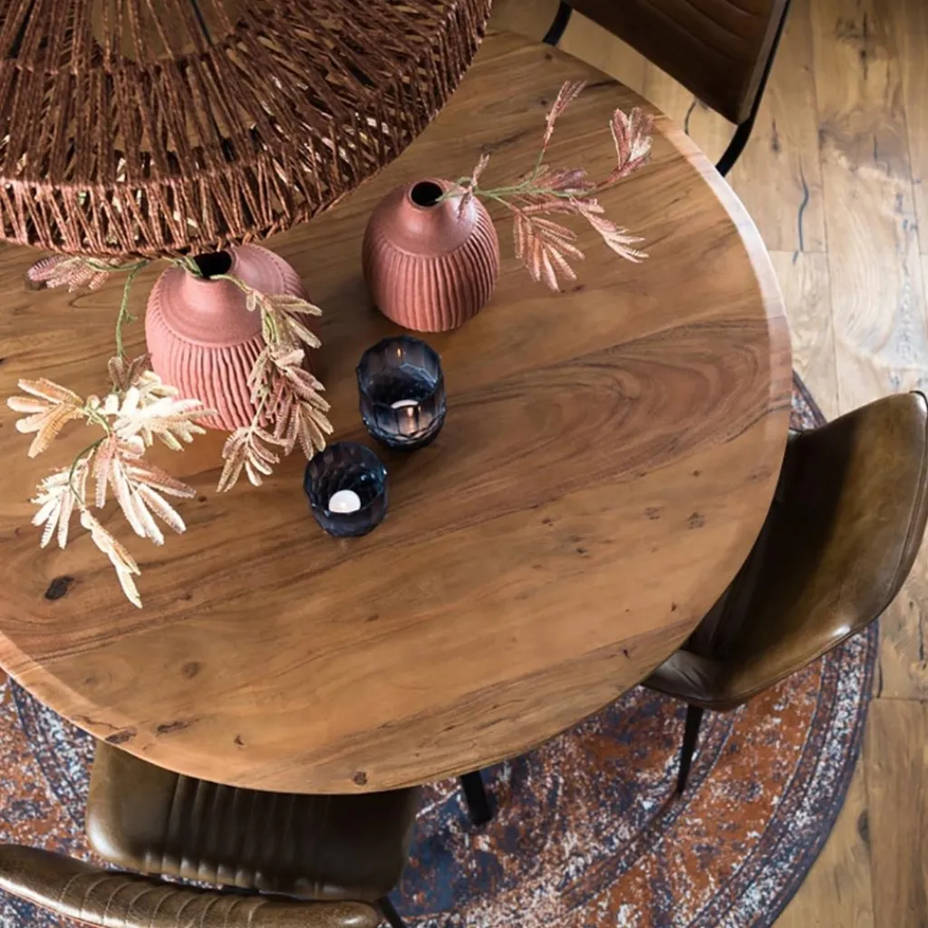 Straluma Light and Living ronde eettafel Mimoso acacia hout> Light and Living|Eettafels