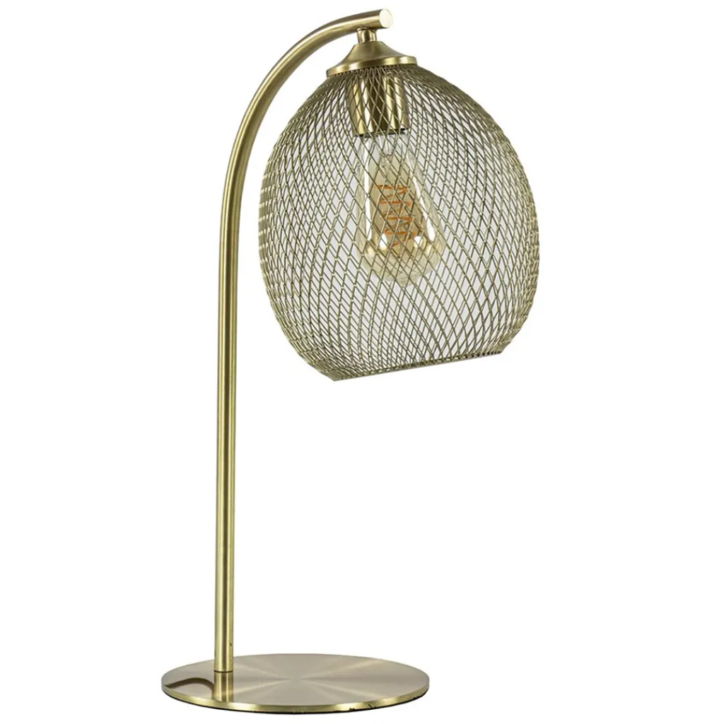 Straluma Light and Living tafellamp Moroc goud metaal> Light and Living|Woonkamerlampen