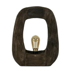 Straluma Light and Living tafellamp Kelafo hout chocolade bruin> Light and Living|Woonkamerlampen