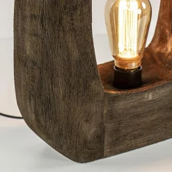 Straluma Light and Living tafellamp Kelafo hout chocolade bruin></noscript> Light and Living|Woonkamerlampen